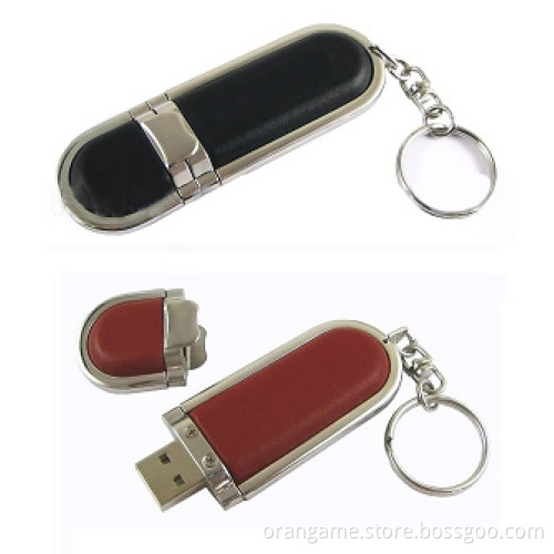 Promotional Leather USB Drive with Imprinted Logo Available
